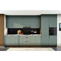 KÜCHENZEILE Sorento Baltic Storm & Grün – 400 cm – K87-G400 R - Schwarz/Grün, Holzwerkstoff/Metall (400/247/58cm) - ROYAL24_MARKT