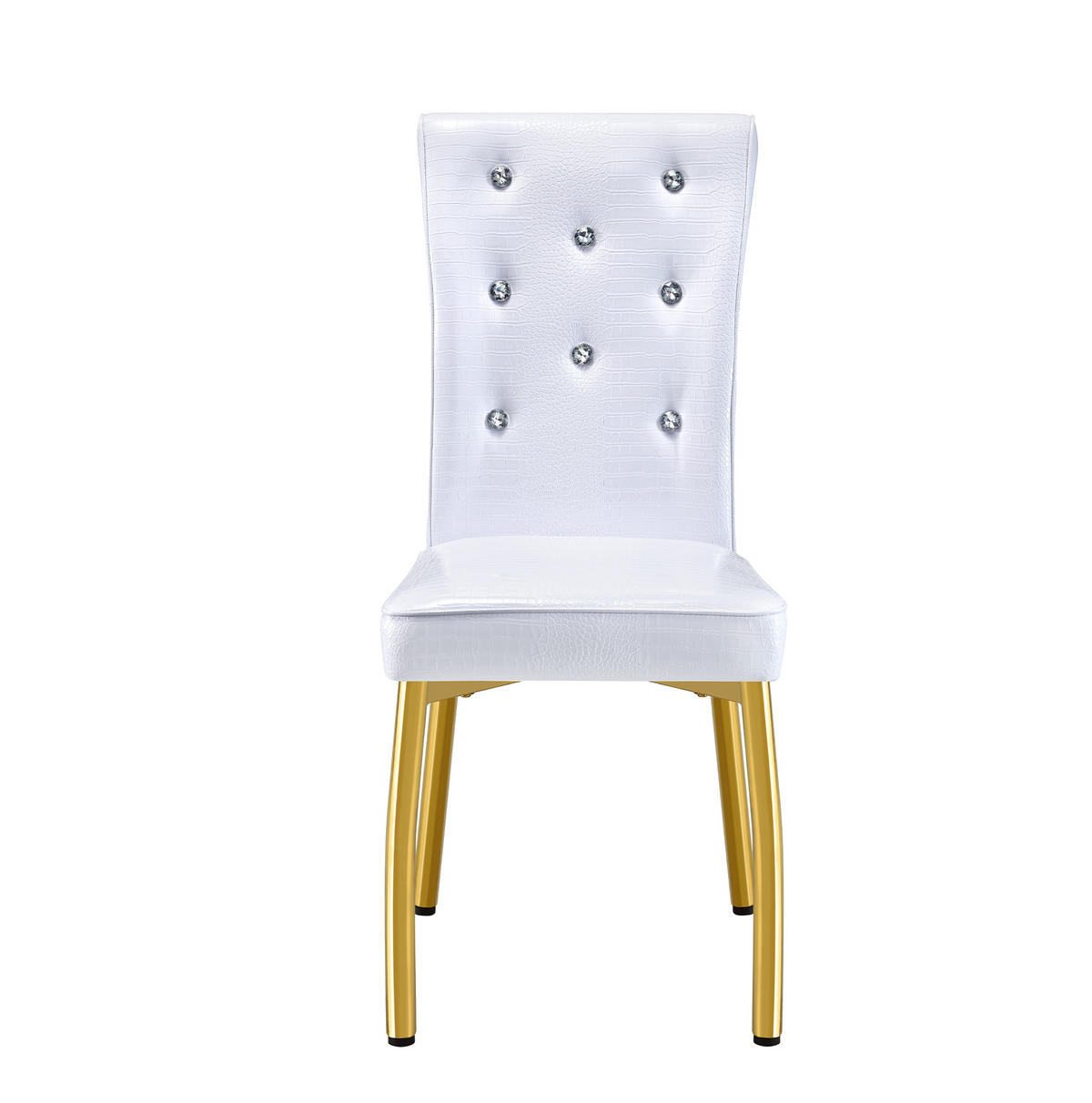 ESSZIMMERSTUHL 2er-Set gepolstert PVC Weiß mit goldfarbenen Metallbeinen - Goldfarben, Metall (42/101/61.5cm) - Meubliv