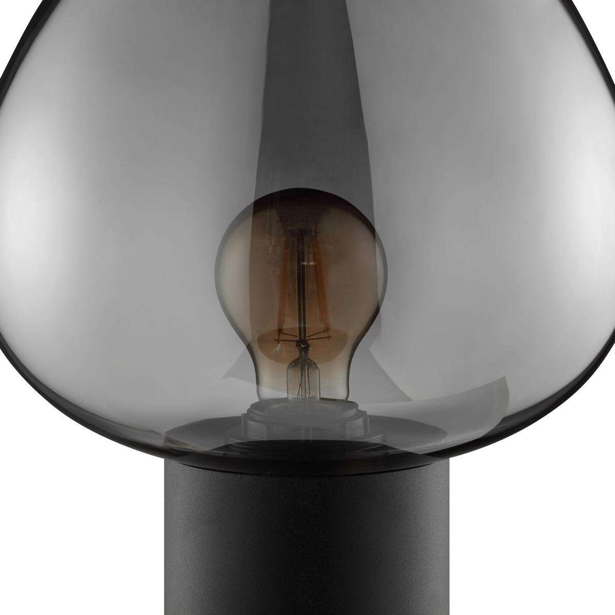 TISCHLEUCHTE Ligari Schwarz/Rauchglas 23/23/27,5 cm - Multicolor, Glas (23/23/27.5cm) - Brilliant