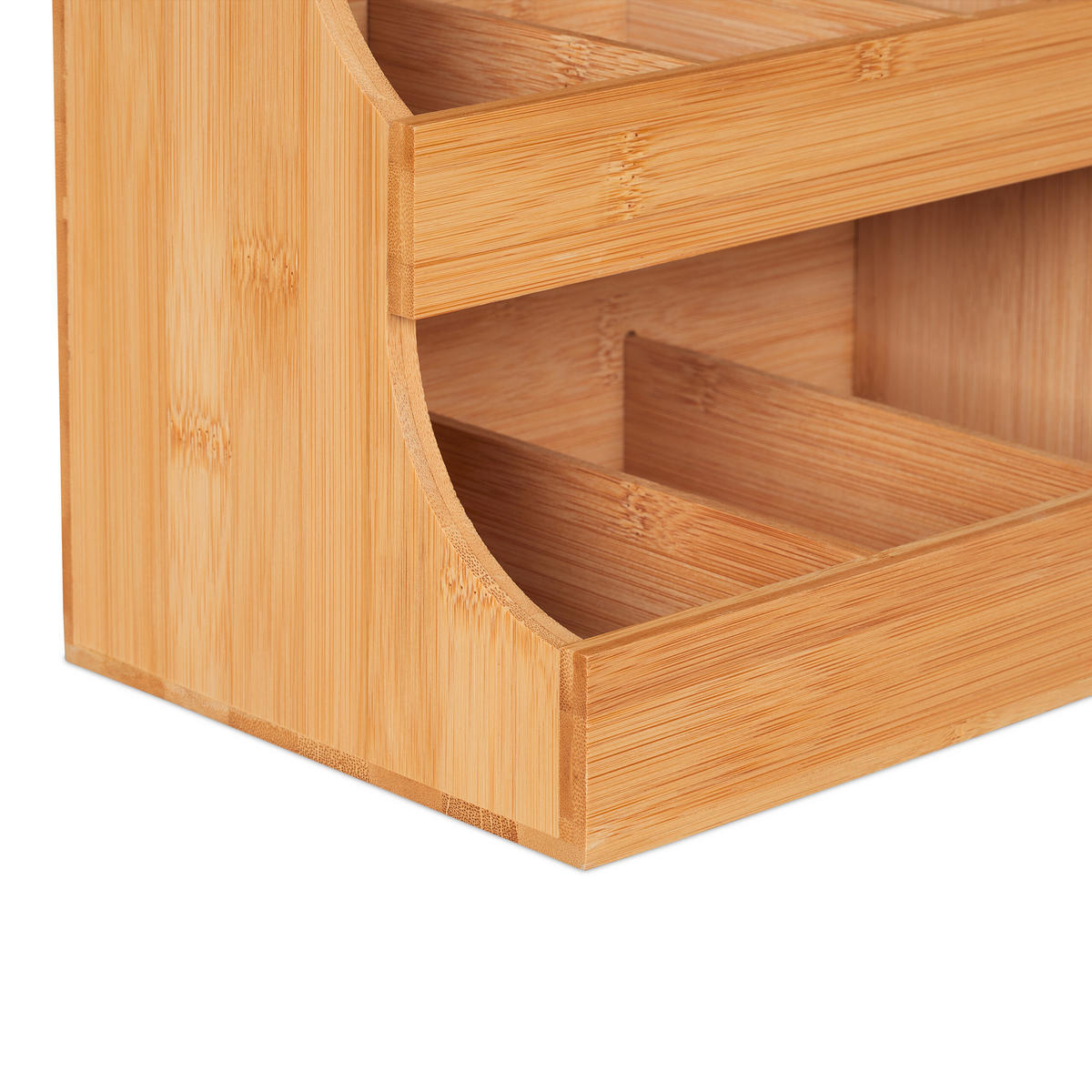 KAFFEE Organizer - Hellbraun, Holz (26.5/24/17.5cm) - Relaxdays