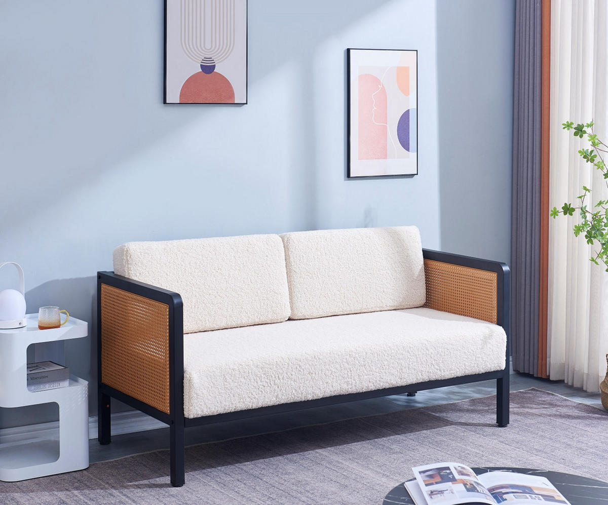 SOFA Wolle Weiß - Weiß, Textil (160/82/68cm) - Nordlys