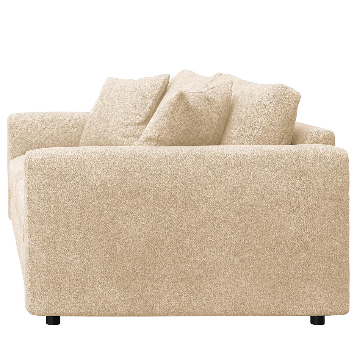 3-SITZER SOFA - Beige/Schwarz, Holz/Kunststoff (238/79/106cm) - home24
