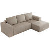 ECKSOFA TRENTINO L Beige Stukture - Rechts - Beige/Schwarz, Textil (164/266cm) - MKS