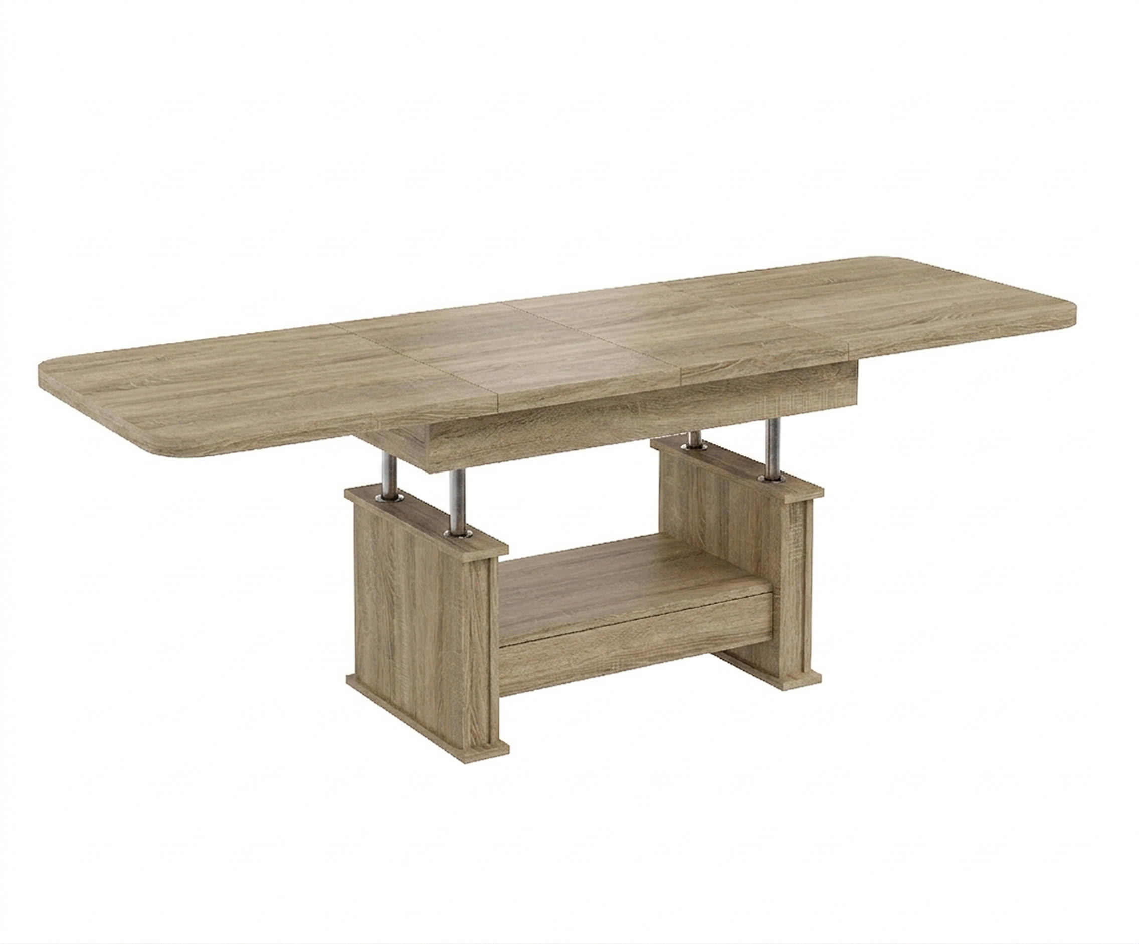 COUCHTISCH rechteckig Sonoma Eiche ausziehbar höhenverstellbar - Sonoma Eiche, Holzwerkstoff (70/120/60cm) - designimpex