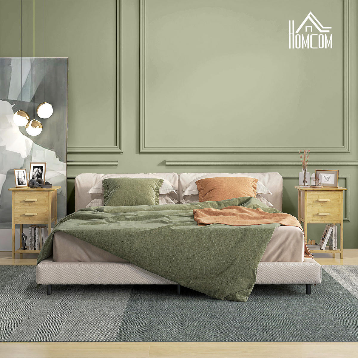 NACHTTISCH mit Schublade, Ablage, mit Griff, für Schlafzimmer, Natur - Naturfarben, Holz (34/60/40cm) - HOMCOM