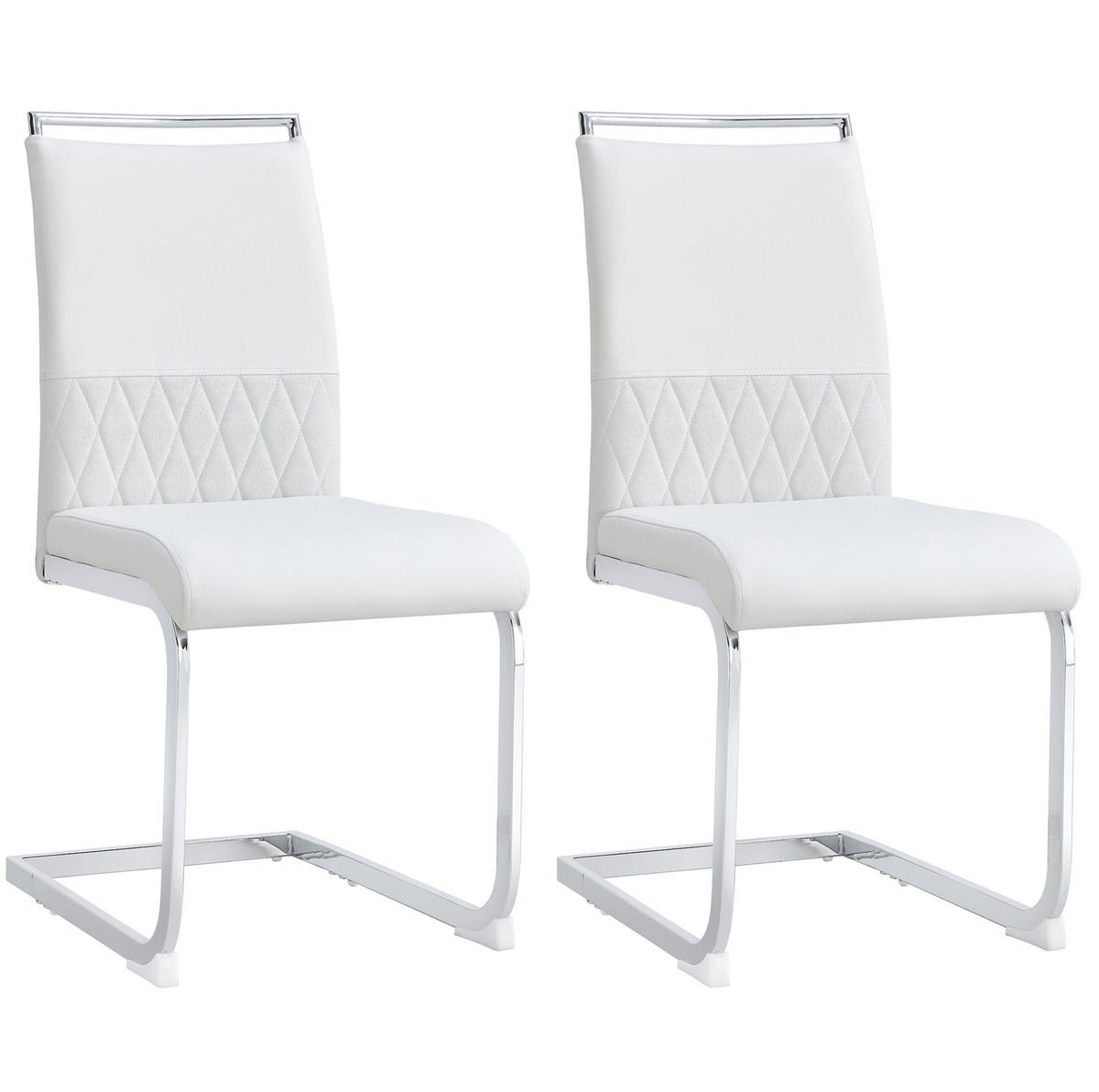 STUHL 2er-Set ergonomisch Weiß Metall - Weiß, Metall (48/95/42cm) - Meubliv