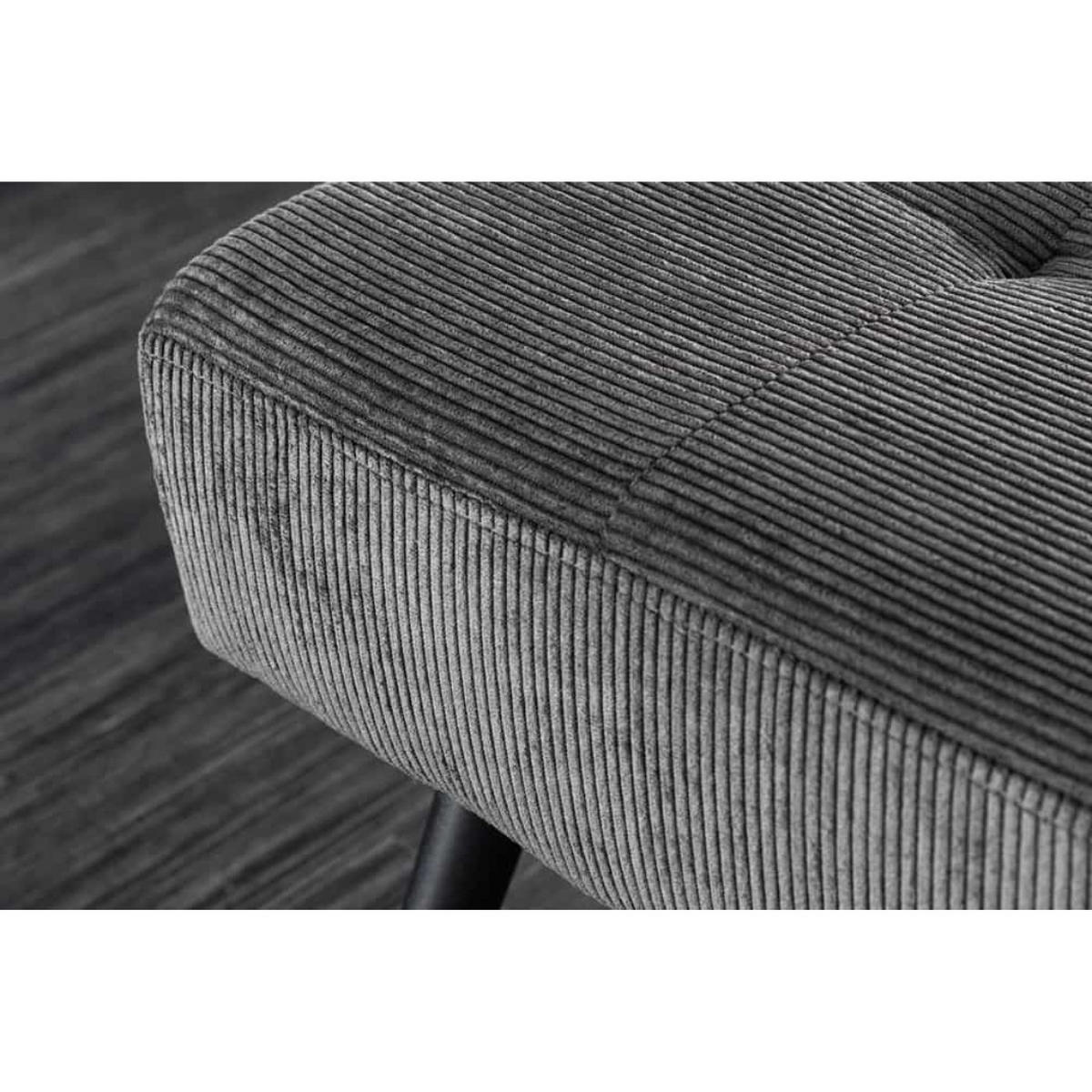 SITZBANK BOUTIQUE Cord Dunkelgrau, Schwarz 100 cm - Dunkelgrau, Textil (100/45/35cm) - riess-ambiente