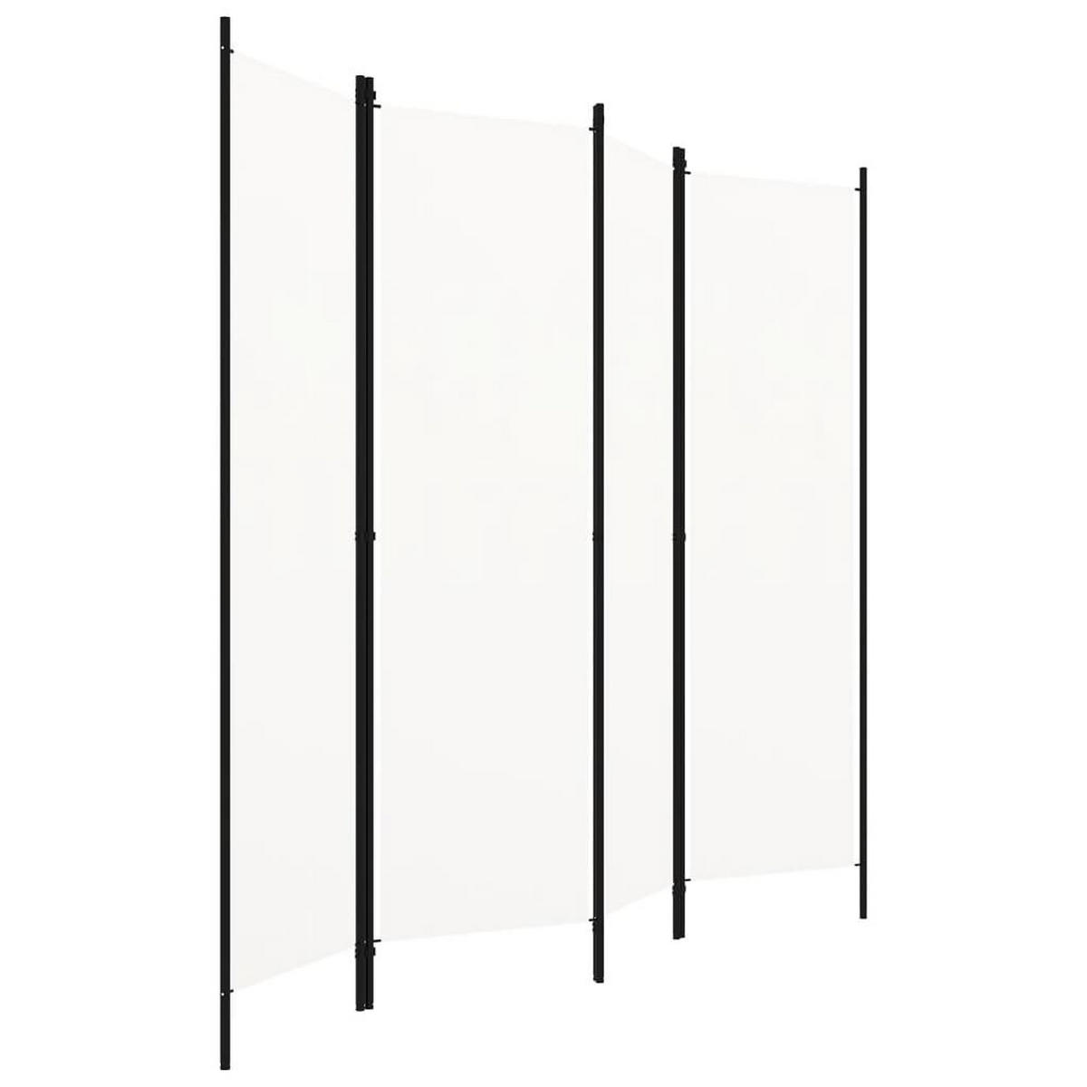 RAUMTEILER 4-teilig Weiß 200/180 Cm - Weiß, Textil (200/180/200cm) - vidaXL