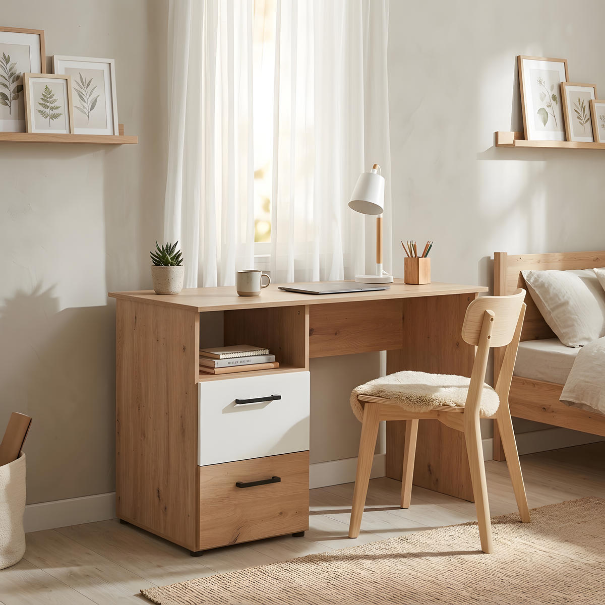 JUGENDZIMMER Mega-Set Bente 5-tlg. - Schwarz/Weiß, Holzwerkstoff/Kunststoff (1/1/1cm) - arthur berndt