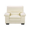 SESSEL - Büfelleder - Elfenbeinfarben - MIMAS II - Weiß, Leder (112/97/89cm) - Vente-Unique
