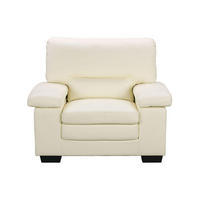 SESSEL - Büfelleder - Elfenbeinfarben - MIMAS II - Weiß, Leder (112/97/89cm) - Vente-Unique