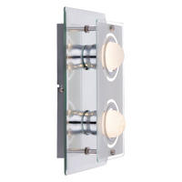 LED WANDLEUCHTE Blizzard Chrom Silber - Silberfarben, Glas (16/9/27cm) - Globo Lighting