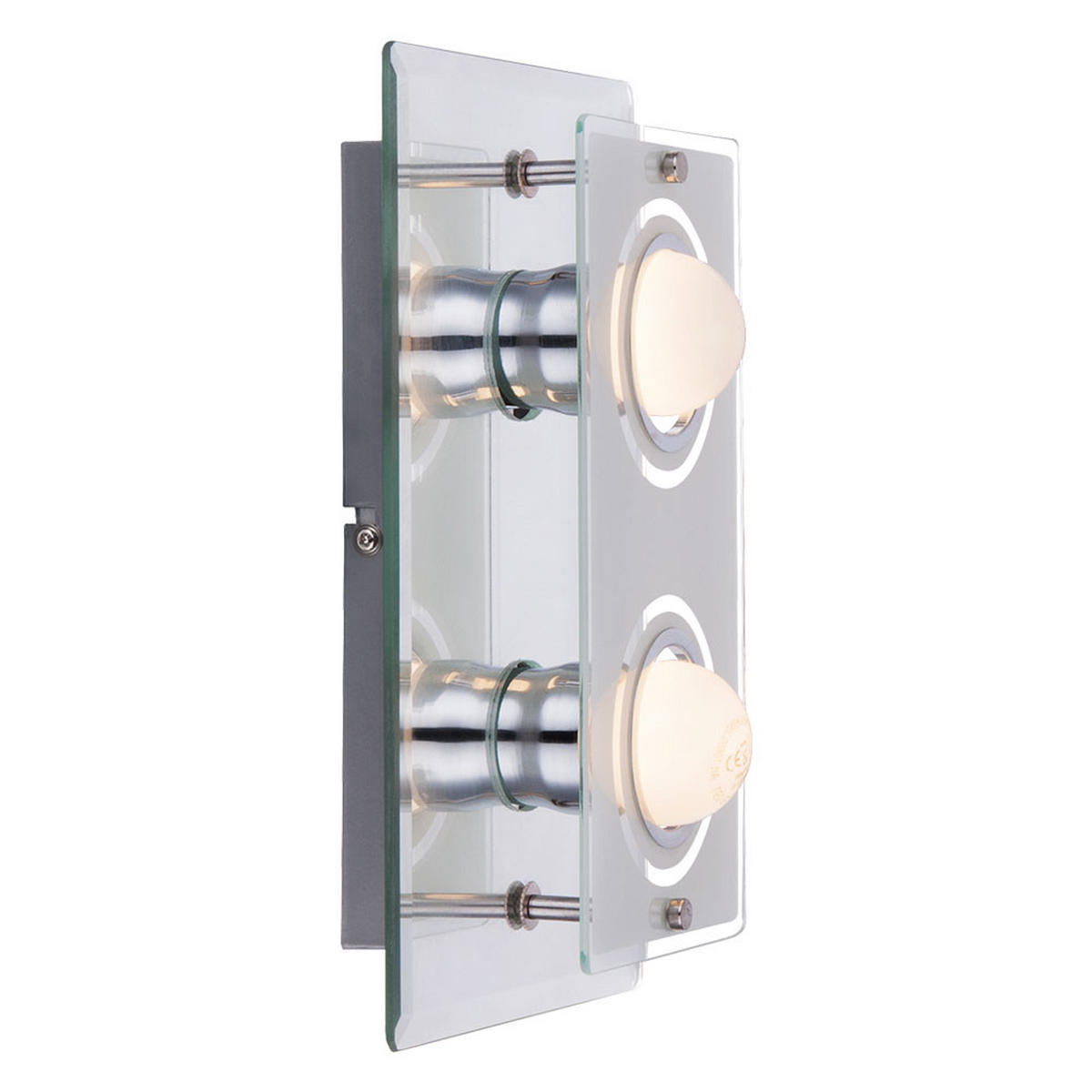 LED WANDLEUCHTE Blizzard Chrom Silber - Silberfarben, Glas (16/9/27cm) - Globo Lighting