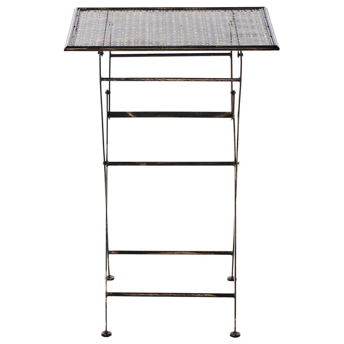 GARTEN-BARTISCH Schwarz/Gold Bormio - Goldfarben/Schwarz, Metall (60/60/90cm) - Beliani
