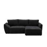 ECKSOFA NICE L Rechts mit Schlaffunktion 137x204 Chenille Anthrazit - Anthrazit/Schwarz, Holz/Textil (165/260cm) - Muffo