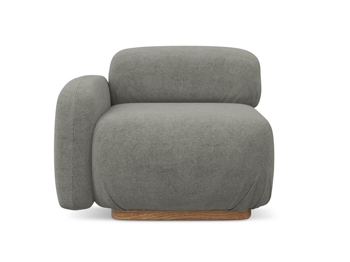 SOFAELEMENT Links Bouclé Stoff Beige - Greige/Beige, Holz/Textil (95/73/95cm) - Makamii
