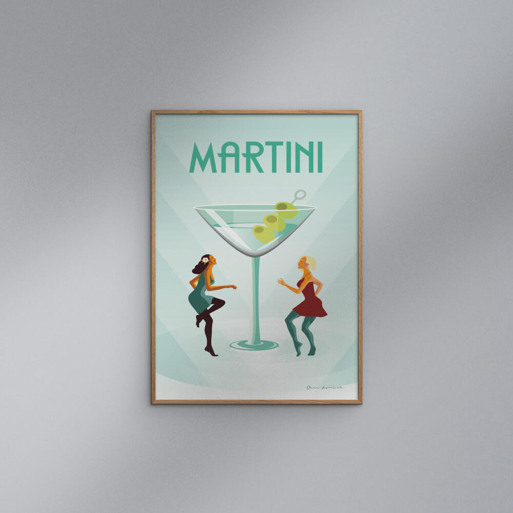 POSTER mit Rahmen Wild Apple - Martini - Eichefarben/Grün, Holz/Papier (30/40cm) - Poster&Frame