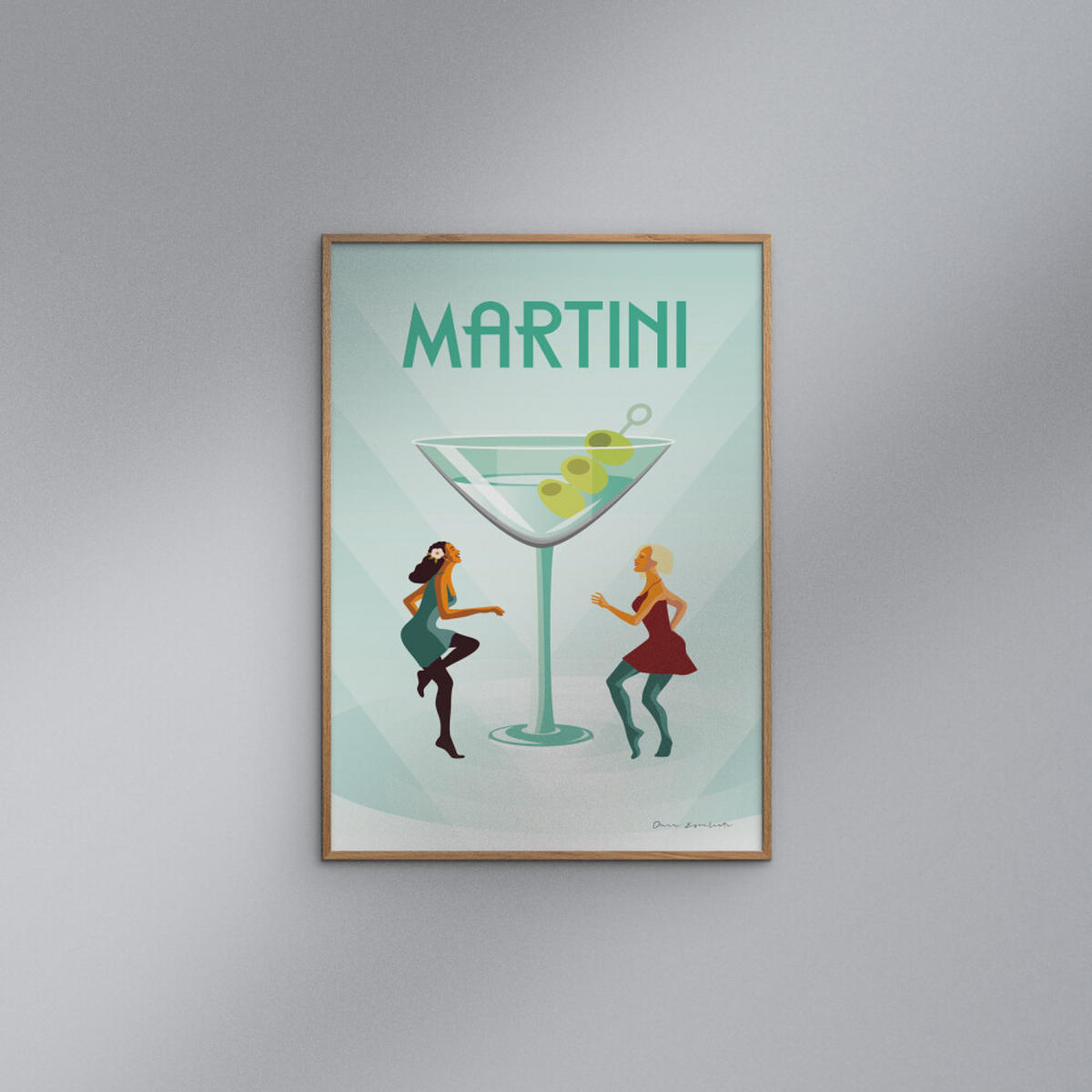 POSTER mit Rahmen Wild Apple - Martini - Eichefarben/Grün, Holz/Papier (30/40cm) - Poster&Frame