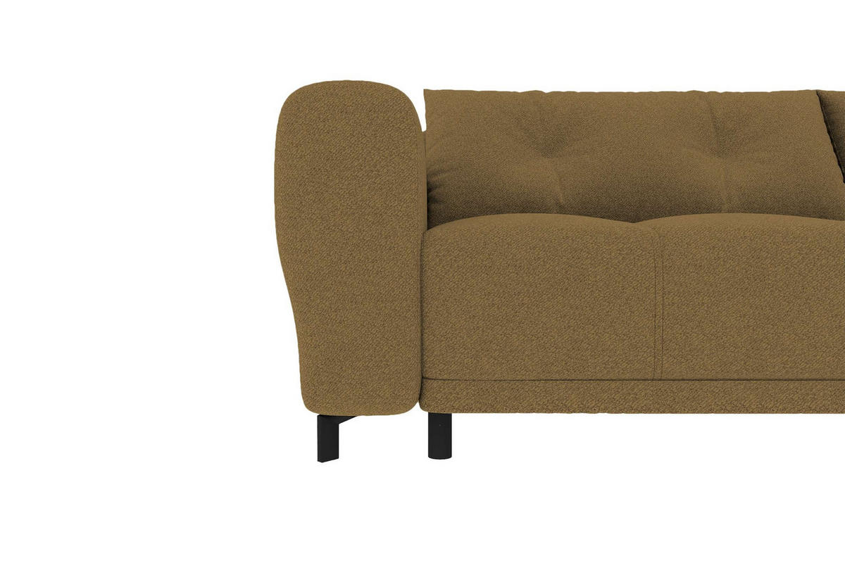 ECKSOFA Massimo Strukturstoff Olivgrün inkl. Schlaffunktion Rechts - Schwarz/Olivgrün, Textil/Metall (246/177cm) - 99rooms