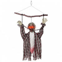 HALLOWEEN-DEKO Metall Polyesterfaser Grau-Rot - Multicolor, Metall (16/110/80cm) - HOMCOM