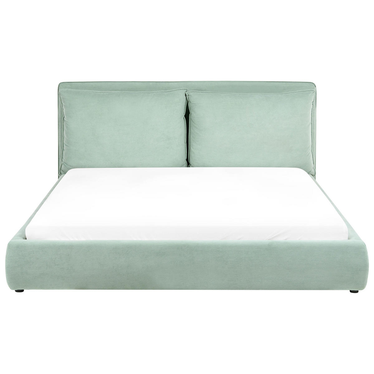 BETT mit Lattenrost 180/200 cm Mintgrün Bajonna - Schwarz/Mintgrün, Textil (180/200cm) - Beliani