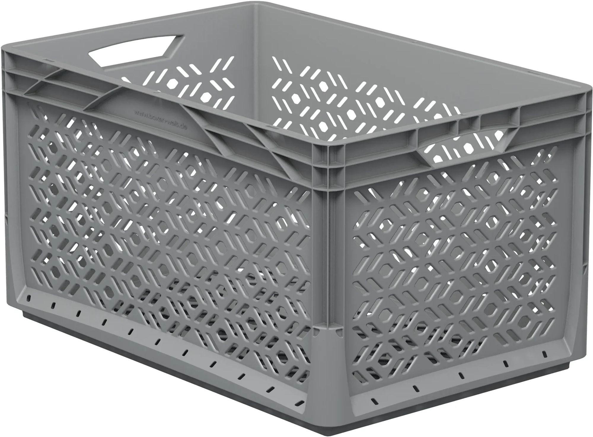 SICHTBOX Eurobox, grau, durchbrochen, 60x40x32 cm, 62L - Grau, Kunststoff (40/32.5/60cm) - Westfalia