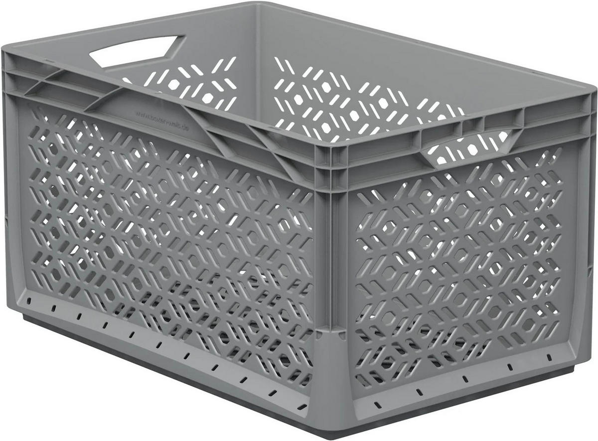 SICHTBOX Eurobox, grau, durchbrochen, 60x40x32 cm, 62L - Grau, Kunststoff (40/32.5/60cm) - Westfalia
