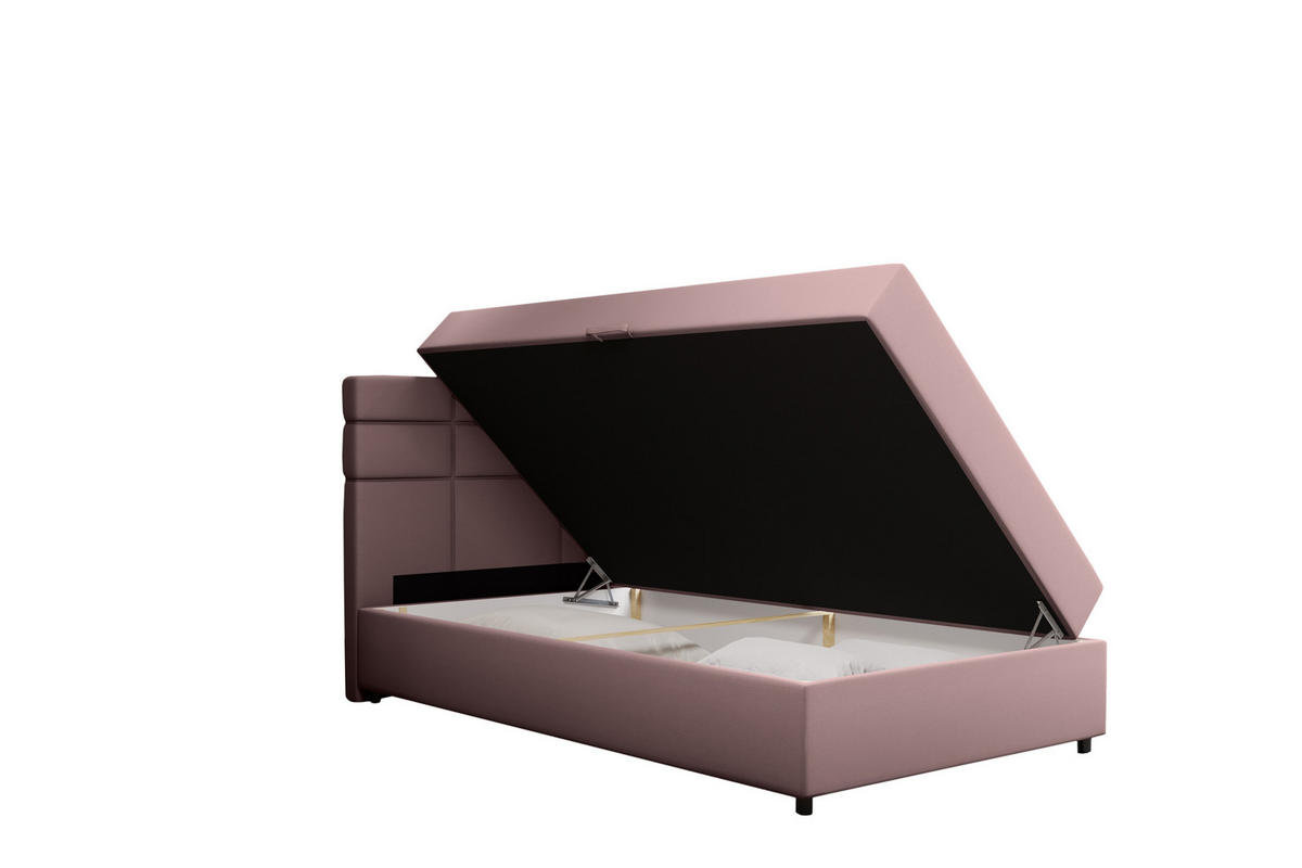 BOXBETT Reve 120 x 200 cm mit Bettkasten und Lattenrost ohne matratze - rosa - Rosa, Holz (120/200cm) - Panda Möbel