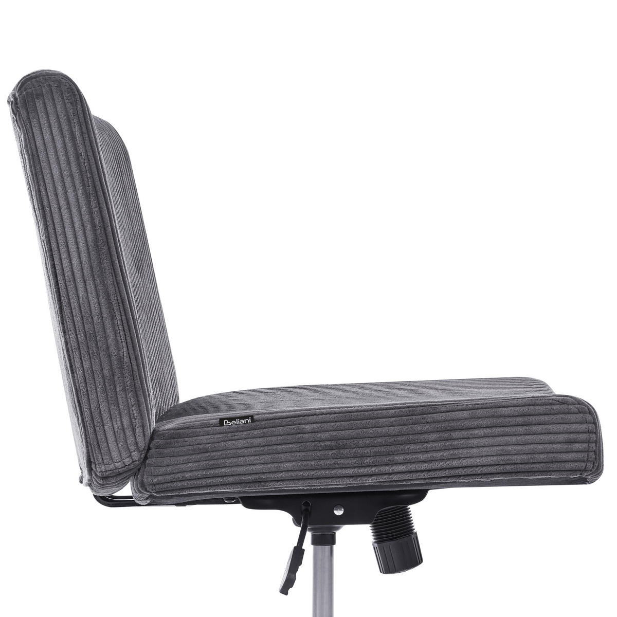 SCHREIBTISCHSTUHL Cord Grau Geddes - Grau, Textil (59/85/71cm) - Beliani
