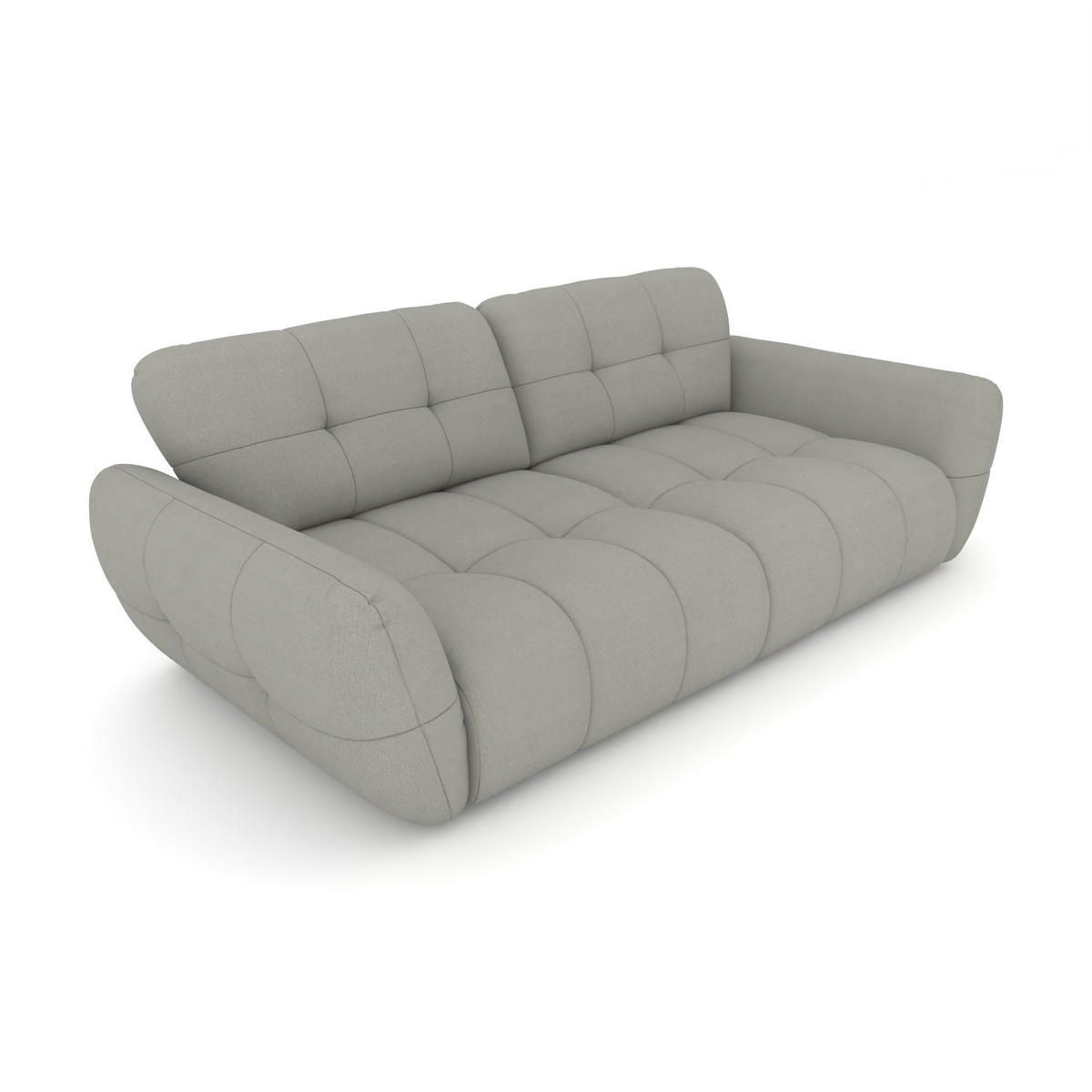 BIGSOFA Vannes Chenille Silber 272/134/68 cm - Silberfarben, Kunststoff/Textil (272/68/134cm) - foamnova