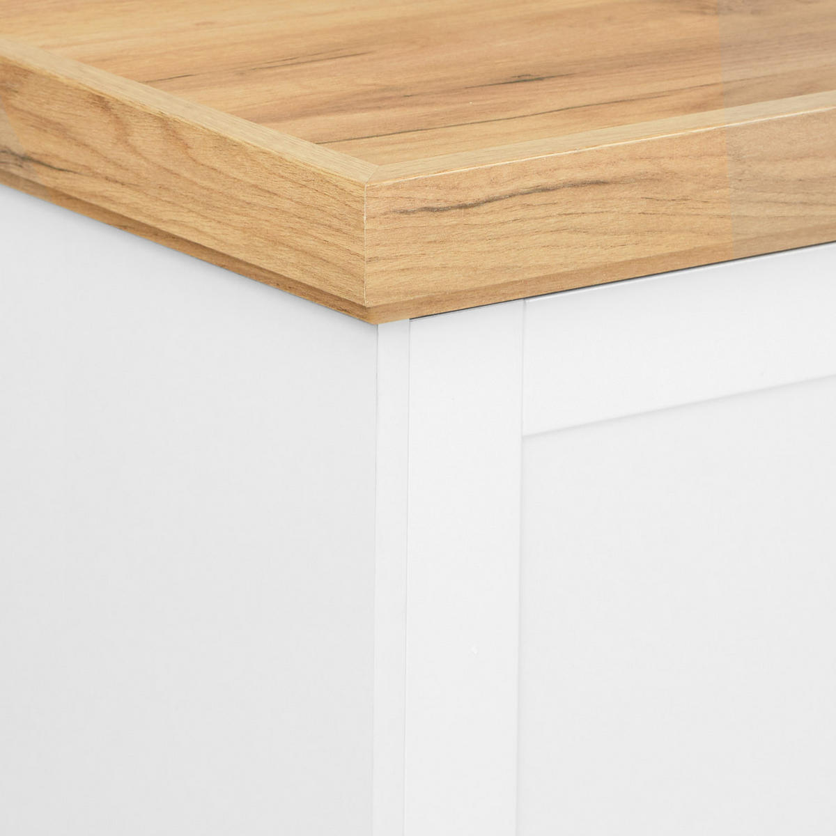 SIDEBOARD 134/82/41 cm weiß Eiche - Schwarz/Weiß, Holz/Metall (134/82/41cm) - Homestyle4u