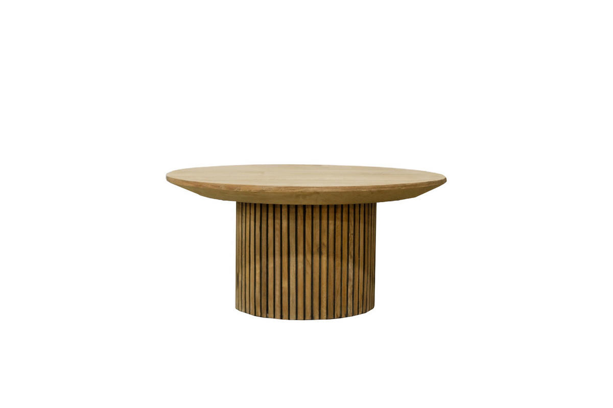 COUCHTISCH rund aus Teakholz 80cm, braun - Braun, Holz (80/80/36cm) - Livingfurn