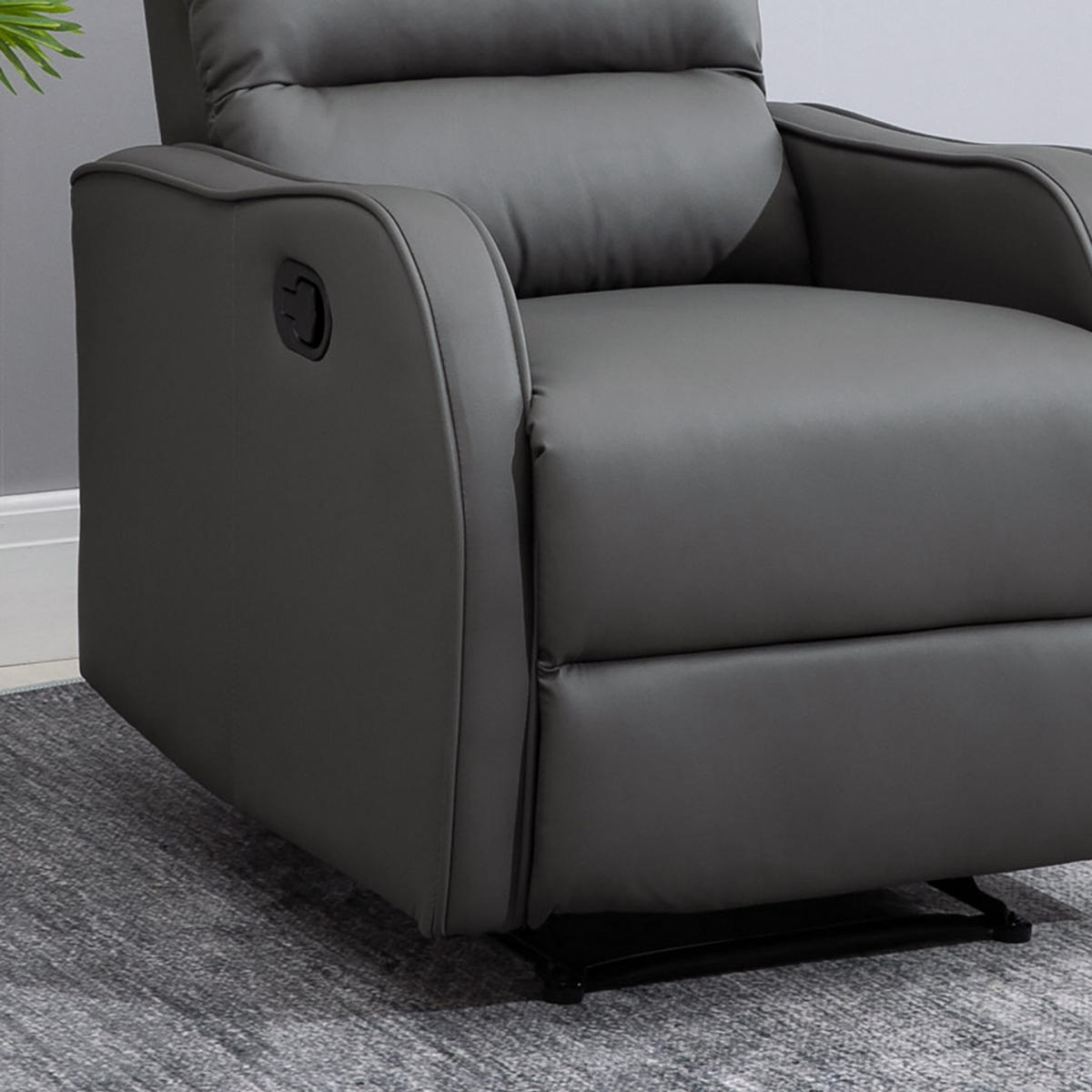 RELAXSESSEL, Kunstleder Eisen Dunkelgrau - Dunkelgrau, Kunststoff (65/100/89cm) - HOMCOM