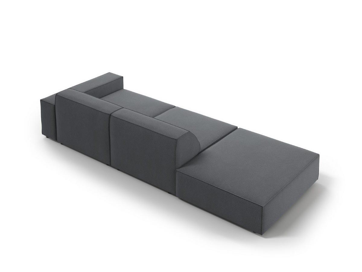 SOFA Jodie aus strukturiertem Stoff dunkelgrau 3 Sitzplätze - Dunkelgrau, Textil (102/70/262cm) - Micadoni