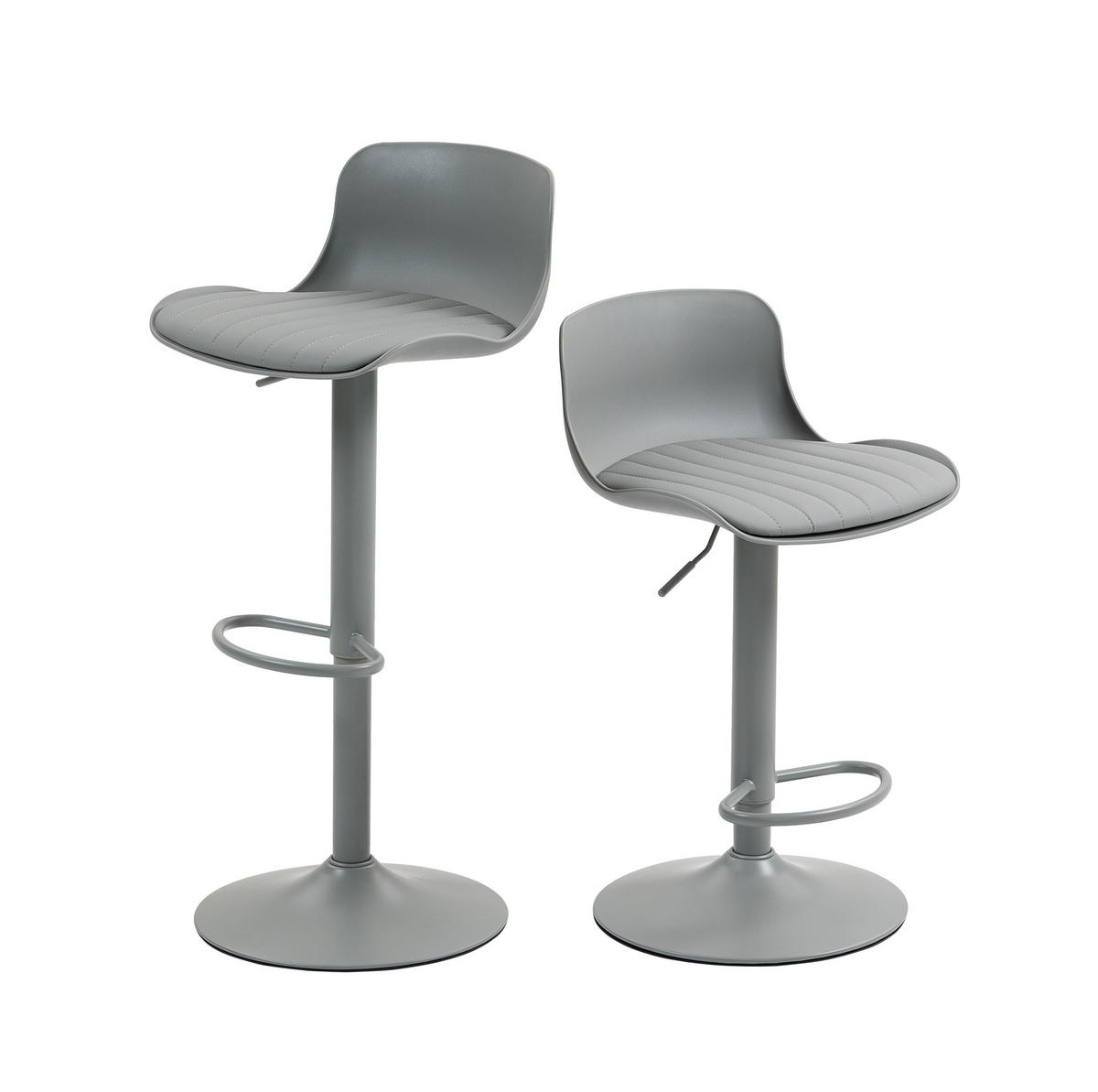 BARHOCKER Grau mit Drehfunktion und Höhenverstellung - Grau, Metall (44/80/43cm) - MIVRAY