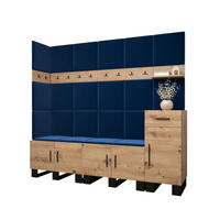 GARDEROBEN-SET 196/210/45,6 - Schwarz/Eiche Artisan, Holz/Kunststoff (210/196/45.6cm) - Abiks Möbel