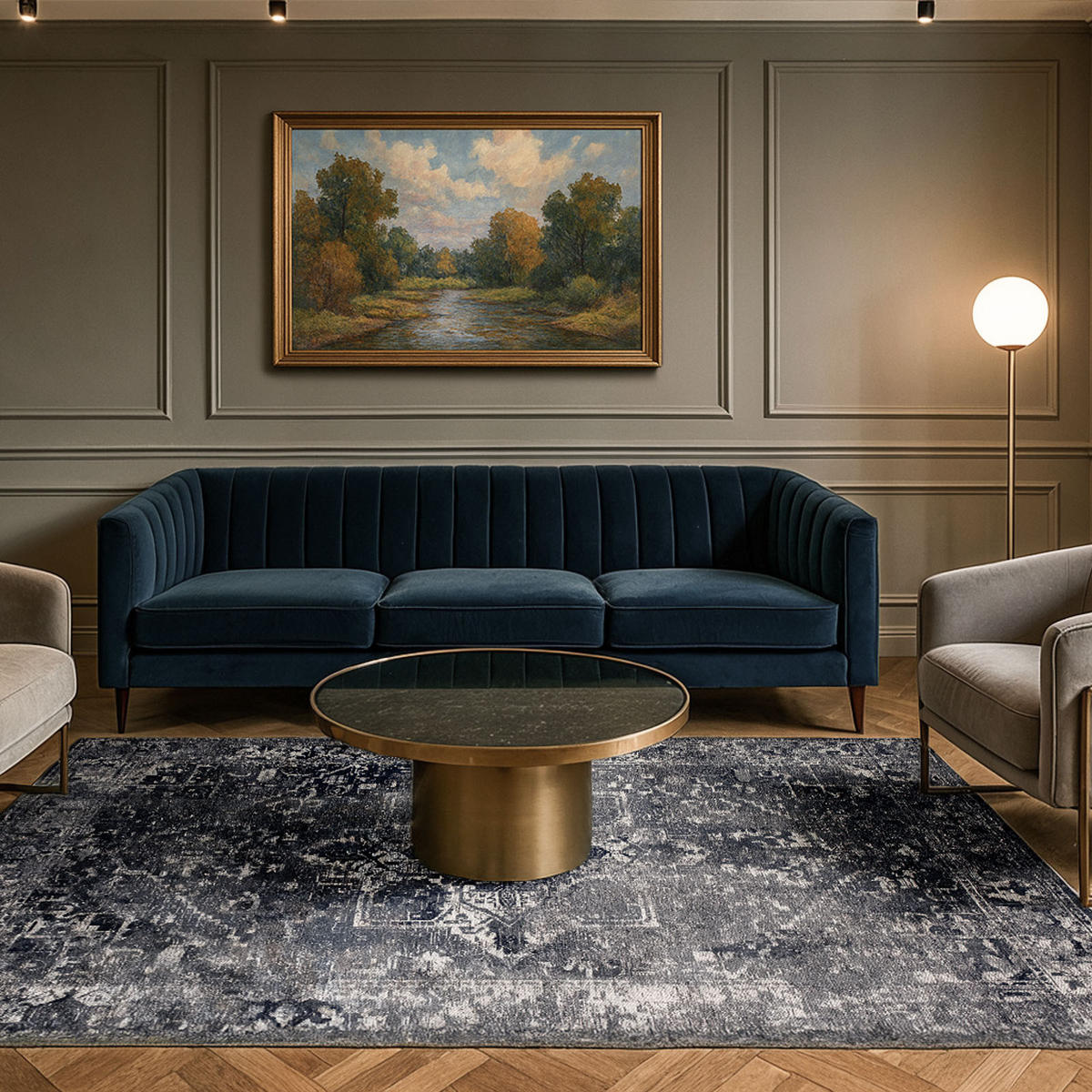 TEPPICH Deep Blue Lola&Moi 80/150 cm - Blau, Kunststoff/Textil (80/150cm) - Lola&Moi