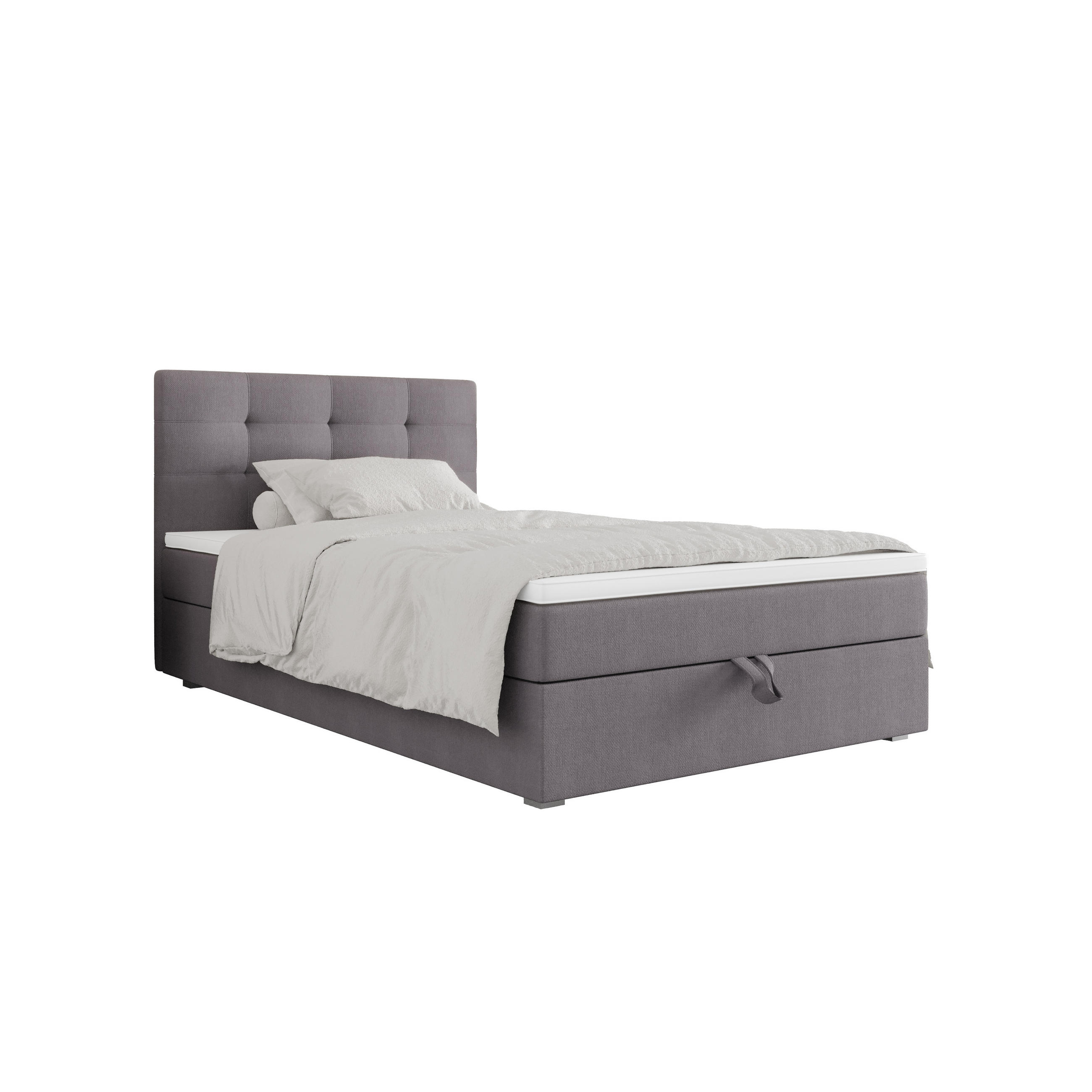 BOXBETT FADO 11 mit Matratze H3, Bonell und Topper 80x200 Cosmic 160 - Hellgrau, Textil (80/200cm) - Bedante