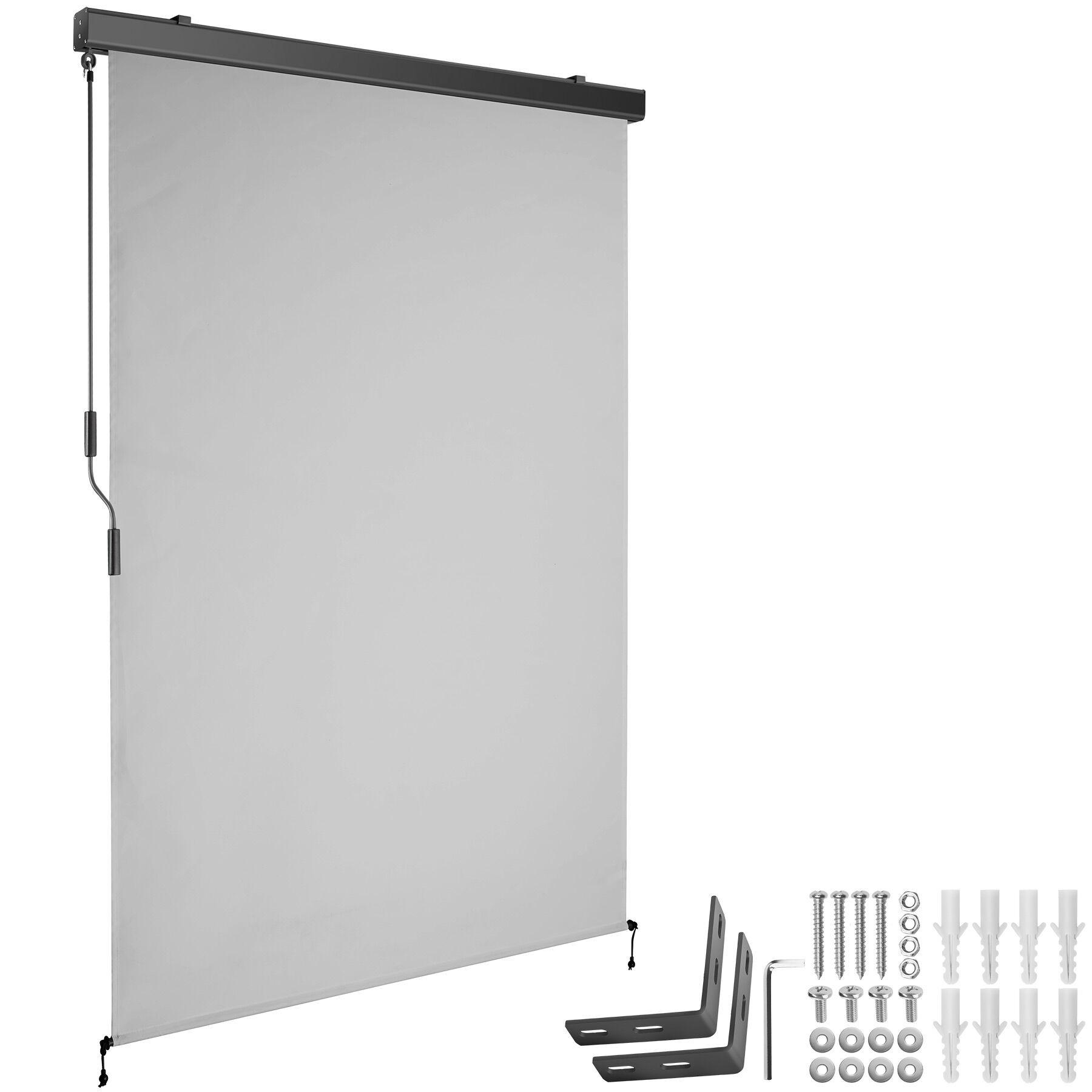SENKRECHTMARKISE Eloise,inkl. Wandhaltern,hellgrau - Hellgrau, Kunststoff (120/250cm) - tectake