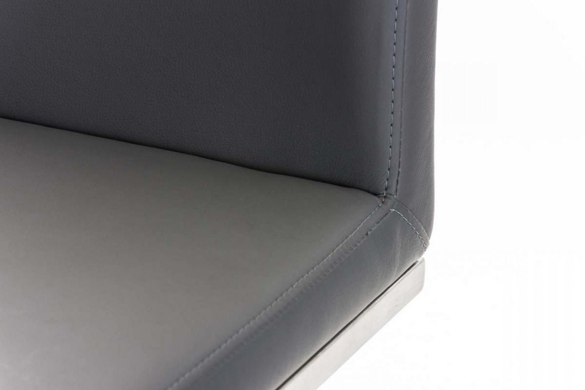 BARHOCKER 2er Set Lederlook Grau - Edelstahlfarben/Grau, Textil/Metall (42/86/44cm) - CLP