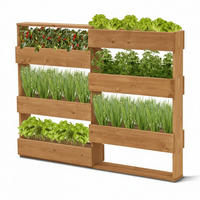 VERTIKALBEET RIGA Kräuterbeet Holz 6 Pflanzkästen Farbe Braun - Braun, Holz (18/93/110cm) - Coemo