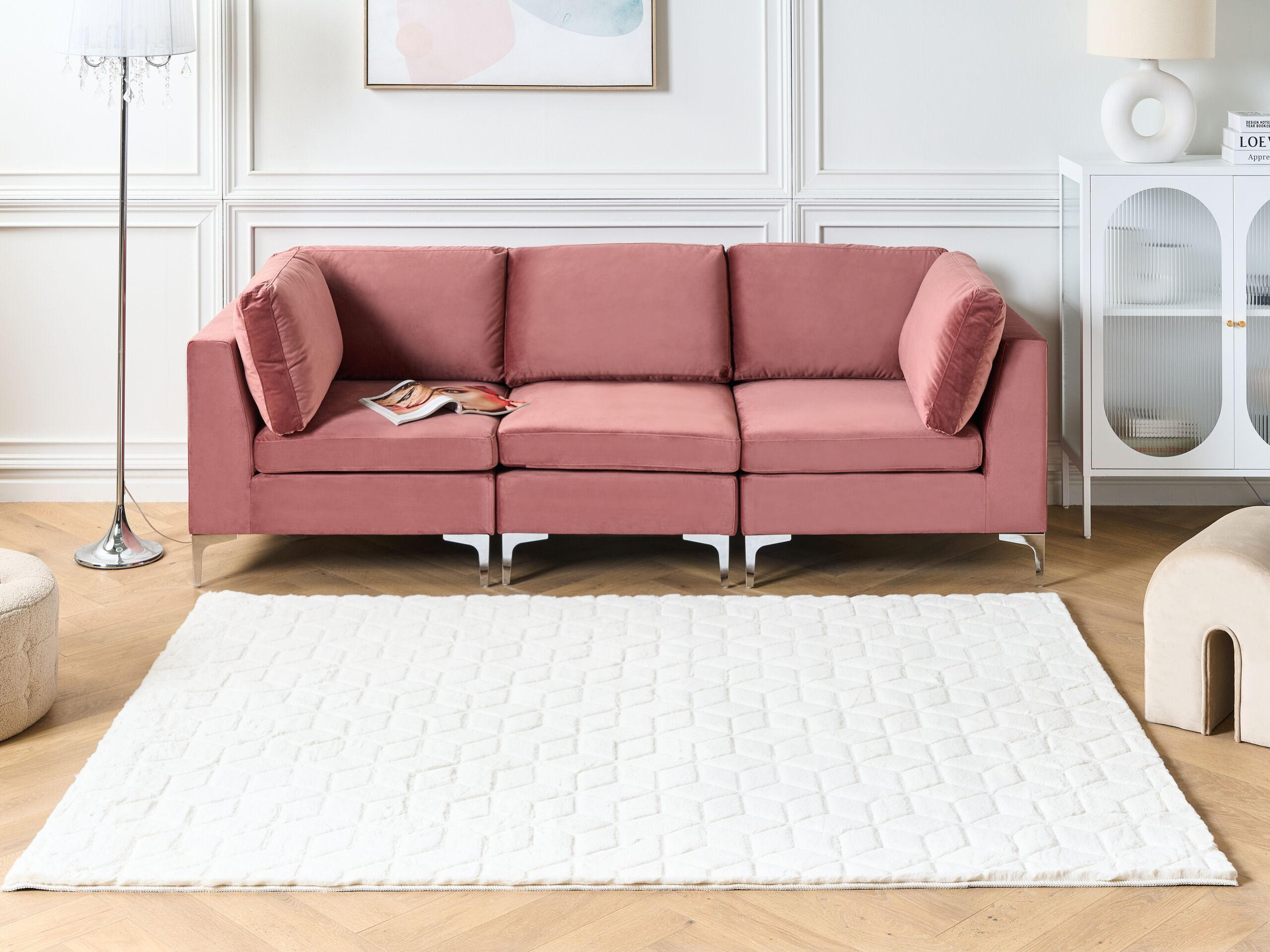 SHAGGY-KUNSTFELLTEPPICH Thatta 230/160 cm - Weiß, Kunststoff (160/230cm) - Beliani