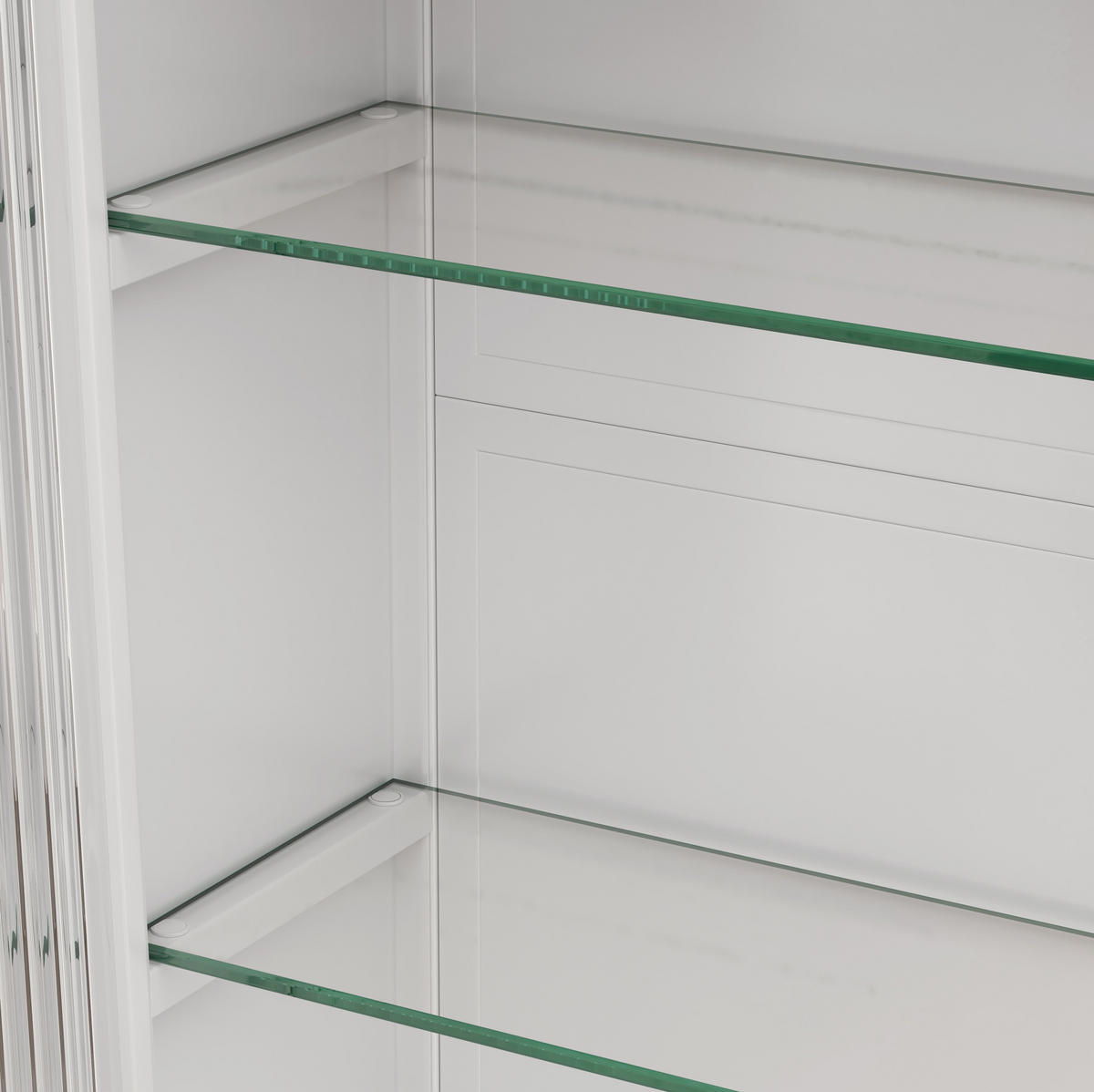 KÜCHENOBERSCHRANK 90x70 cm Weiß aus Glas & Metall Mit 3 Türen & 28kg Tragkraft - Weiß, Glas (90/70/19.5cm) - Modfu
