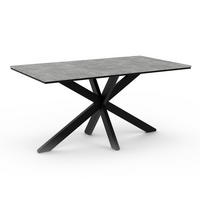 ESSTISCH Grau Betonoptik 160x90 cm - Schwarz/Grau, Holzwerkstoff (160/90/76.5cm) - PROSPERO