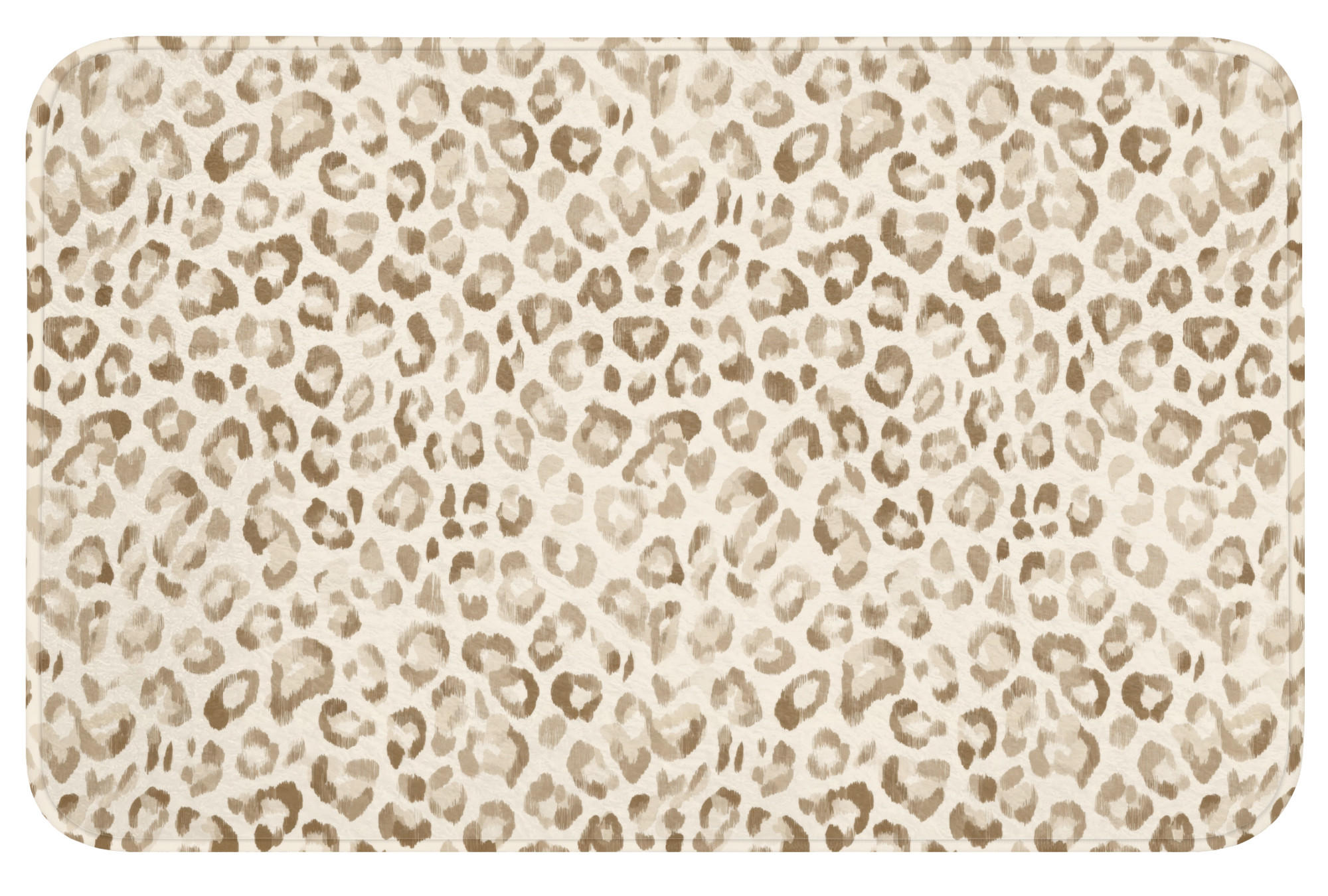 KOUPELNOVÁ PŘEDLOŽKA Leopard - Classic - Béžová 80x50 cm - světle hnědá, textil/plast (80/50cm) - OnlyWow