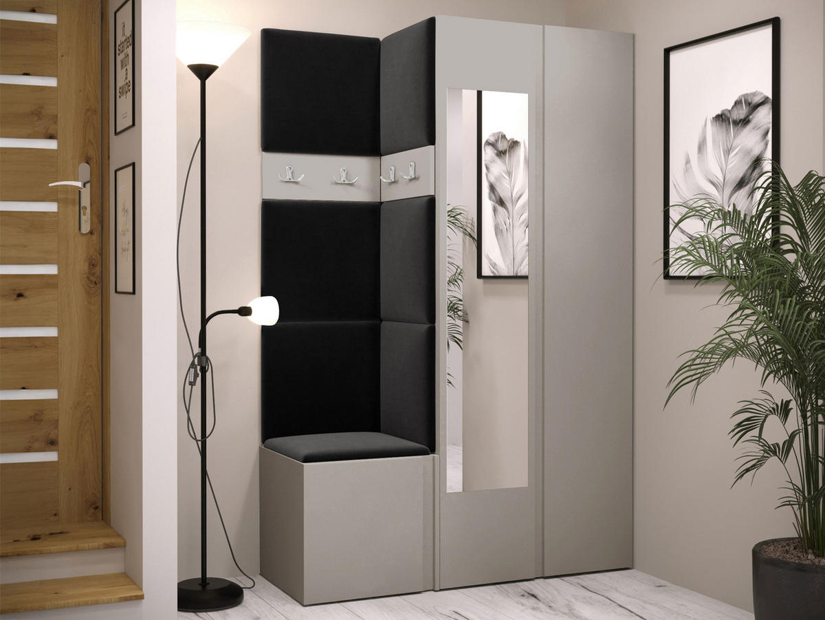 GARDEROBEN-SET Orion XXVI - Kaschmir/Anthrazit, Holzwerkstoff/Kunststoff (116/186/46cm) - MIRJAN24