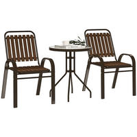 GARTEN-BEISTELLTISCHSET Dunkelbraun 3 Stück - Beige, Naturmaterialien (56/66/91cm) - GiPP