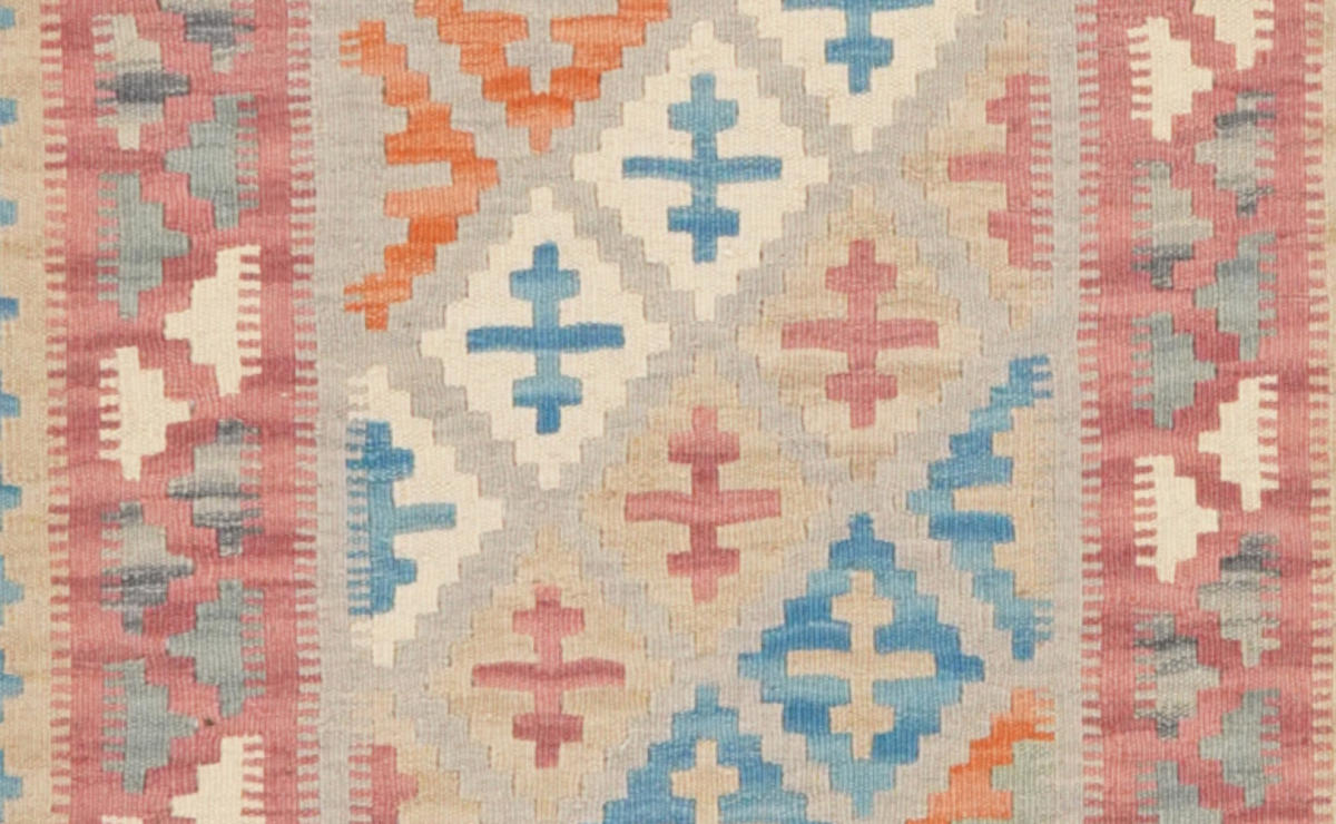 HANDWEBTEPPICH Kelim Gashgai Grau 419/84 cm Schurwolle - Grau, Textil (84/419cm) - Looma