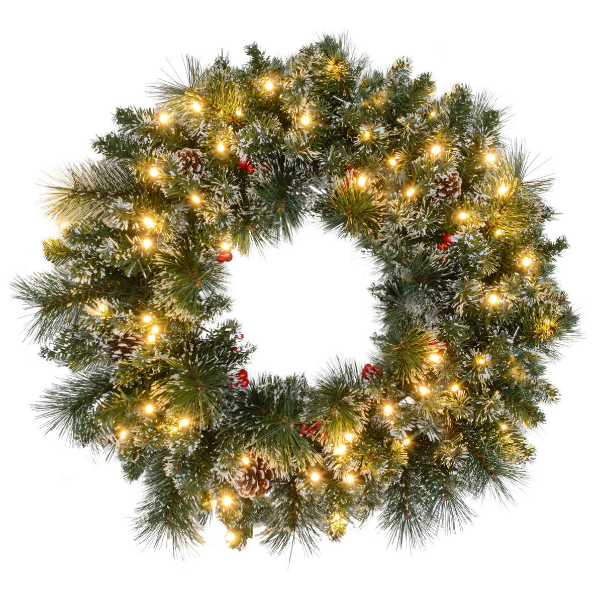 KÜNSTLICHER Weihnachtskranz für die Tür Grün 60.0/60.0/10.0 cm - Grün, Kunststoff (60cm)