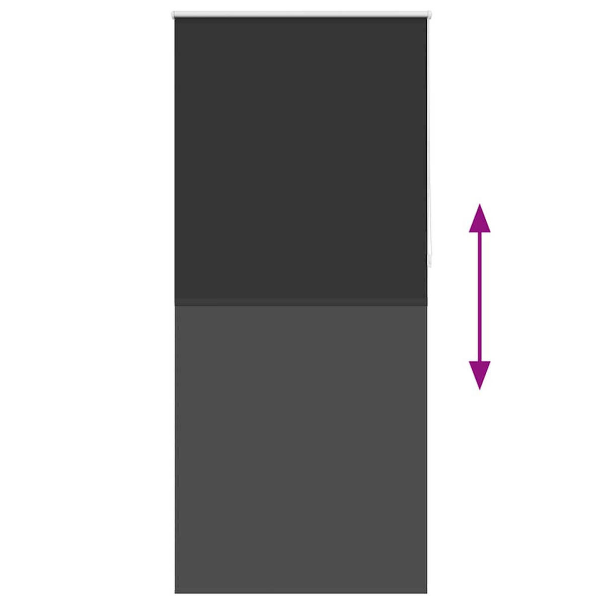 VERDUNKELUNGSROLLO 104,4/230 cm Stoffbreite 100 cm aus Polyester Schwarz - Schwarz, Textil (100/230cm) - vidaXL